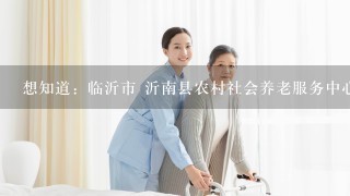 想知道：临沂市 沂南县农村社会养老服务中心 在哪？