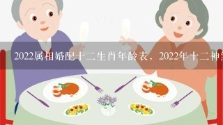 2022属相婚配十二生肖年龄表，2022年十二神煞对照表