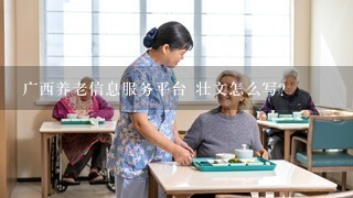 广西养老信息服务平台 壮文怎么写?