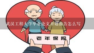 武汉工程大学毕业论文开题报告怎么写