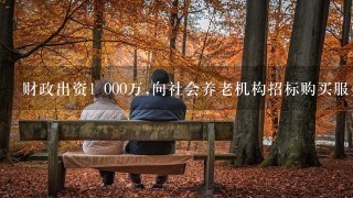 财政出资1 000万,向社会养老机构招标购买服务,由机构培训500名家庭服务员入户服务,满足家庭个性化养老需求