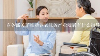 商务部关于推动养老服务产业发展有什么指导意见？