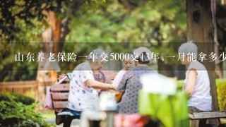 山东养老保险1年交5000交13年,1月能拿多少钱