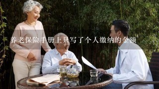 养老保险手册上只写了个人缴纳的金额