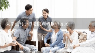 大学生对于养老院调研报告范文