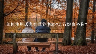 如何使用居家智慧养老app进行健康咨询?